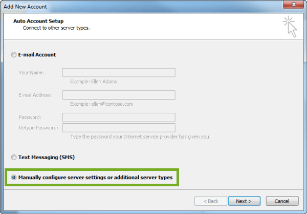 manually configure